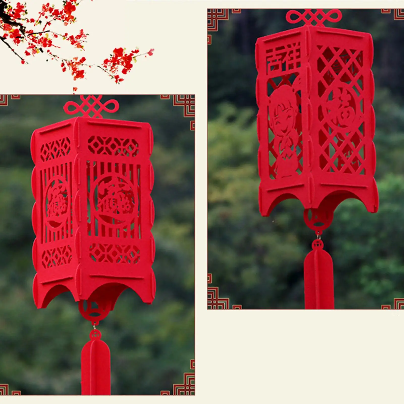 Chinese New Year Square Palace Lantern Hollow Inlaid Spring Festival Decoration Style | Дом и сад
