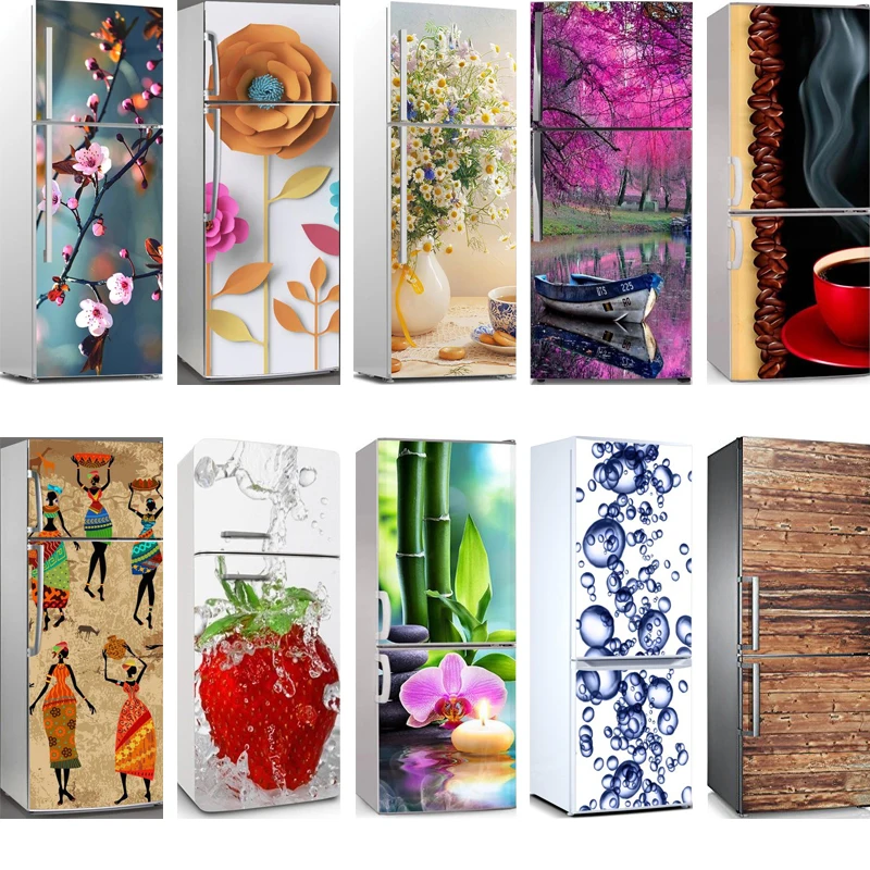 Самоклеящаяся детская 3d дверь холодильника для посудомоечной машины|Дверные