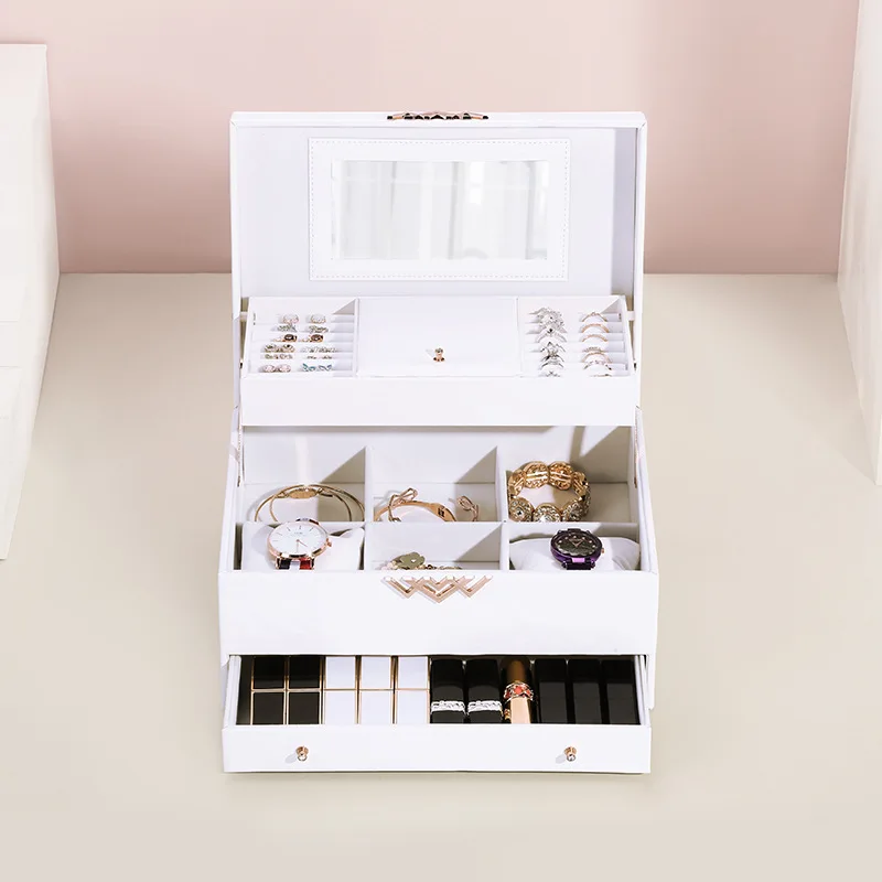 Высококачественная шкатулка для ювелирных изделий хранения кожаных украшений