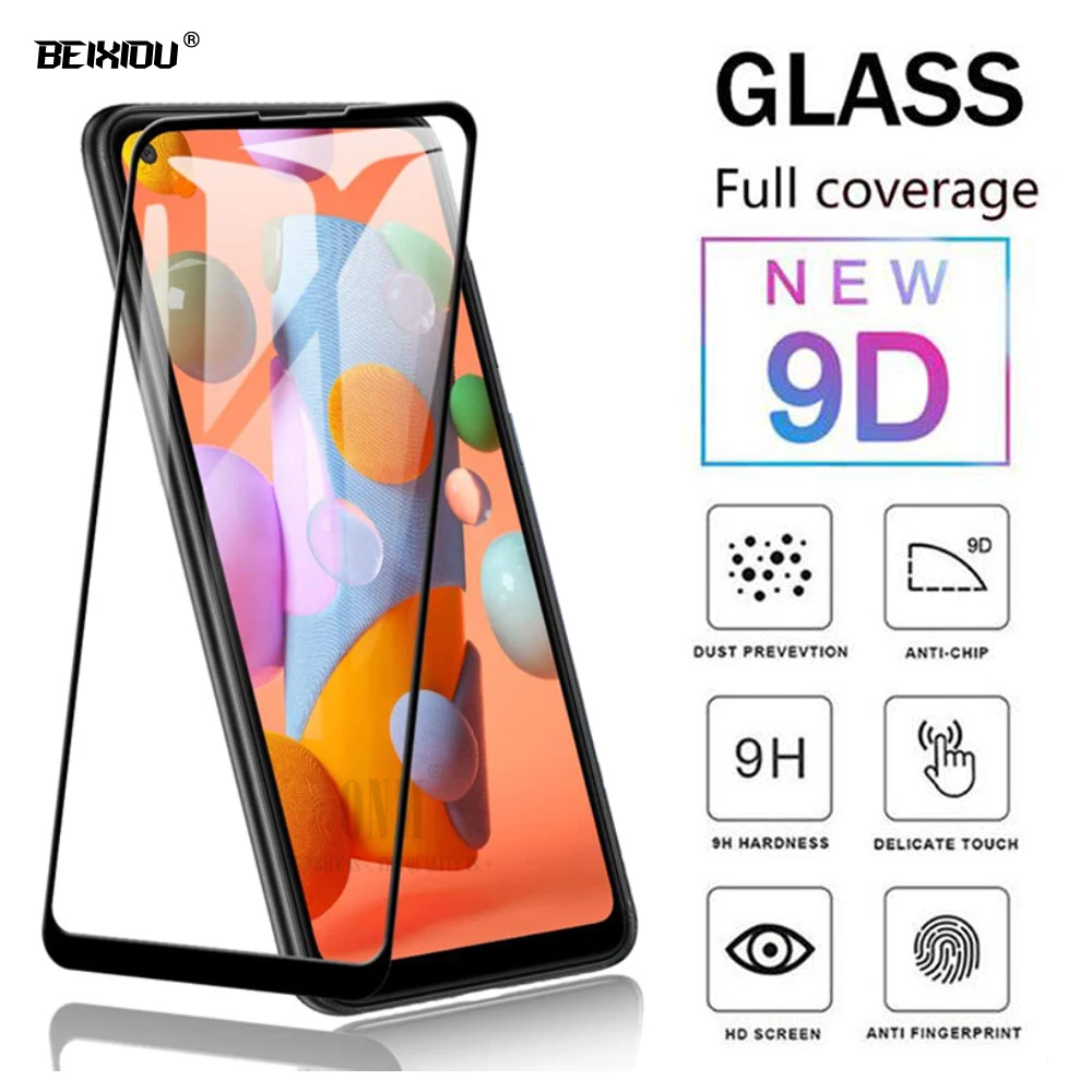 Новое 9D закаленное стекло для Samsung Galaxy A11 полное покрытие защита экрана