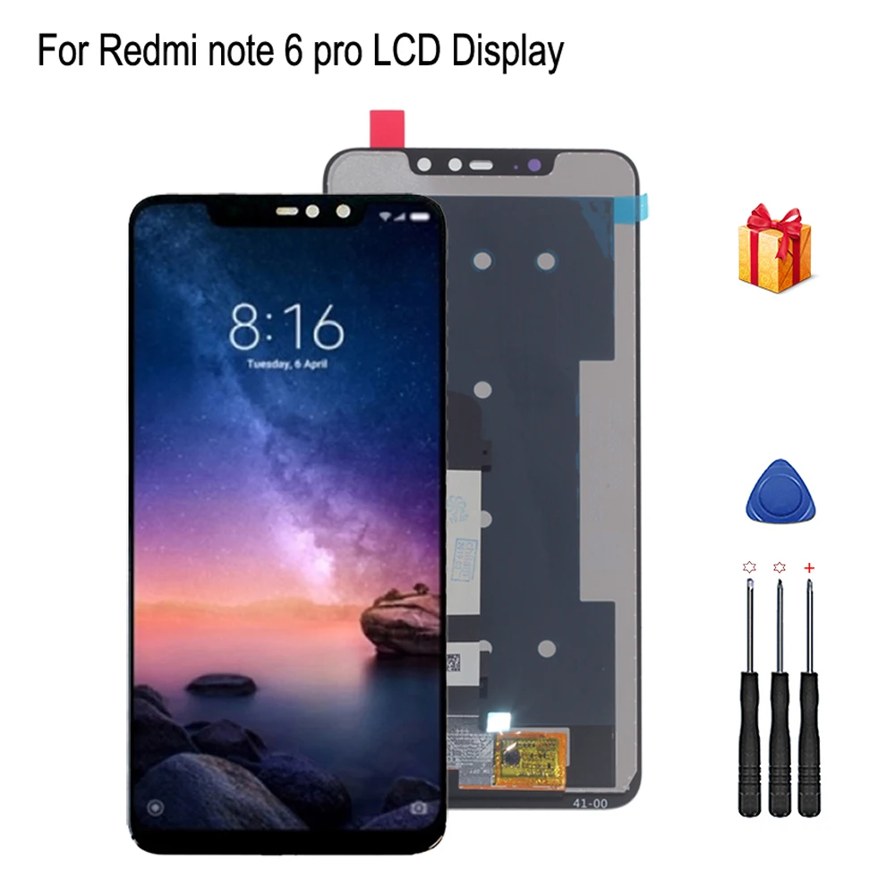 100% новый для Xiaomi Redmi Note 6 Pro ЖК дисплей с рамкой сенсорный экран дигитайзер lcd Note6