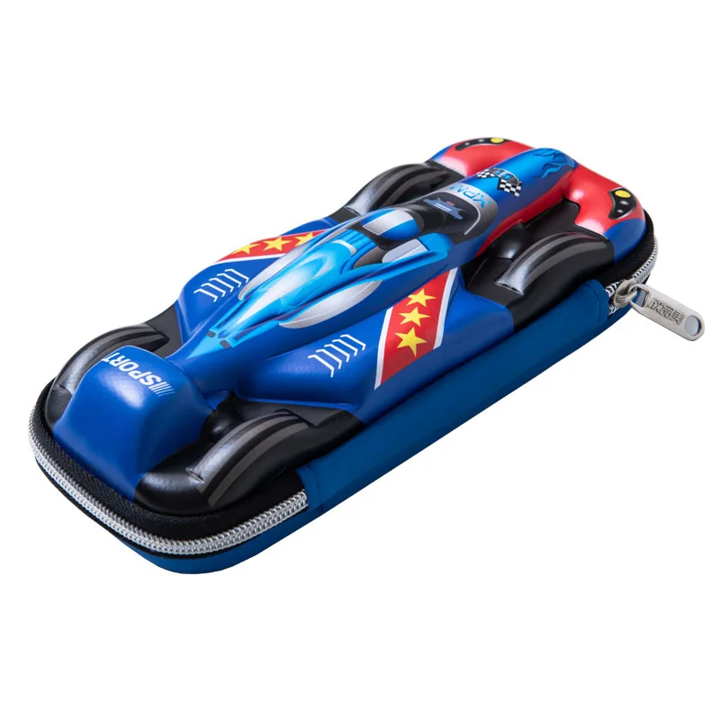 Большой Детский 3D чехол для карандашей из ЭВА с мультяшным гоночным автомобилем