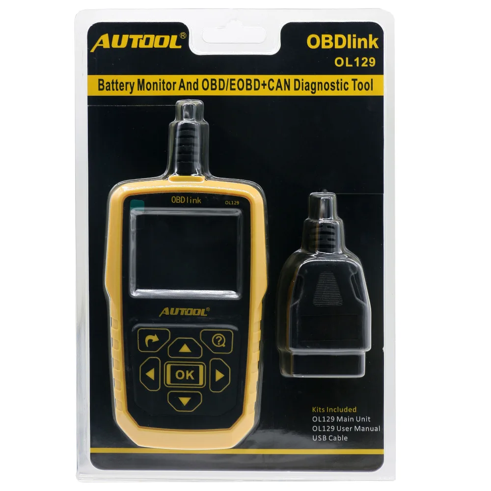 AUTOOL OL129 OBD2/EOBD CAN Универсальный считыватель кодов Сканер ошибка двигателя