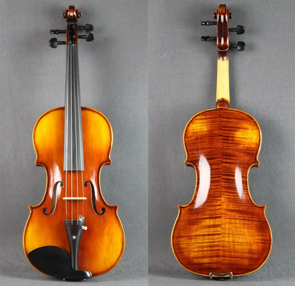 

4/4 Flamed Violin!! 4/4 바이올린 كمان Strong tone!! violino Free Case And Bow