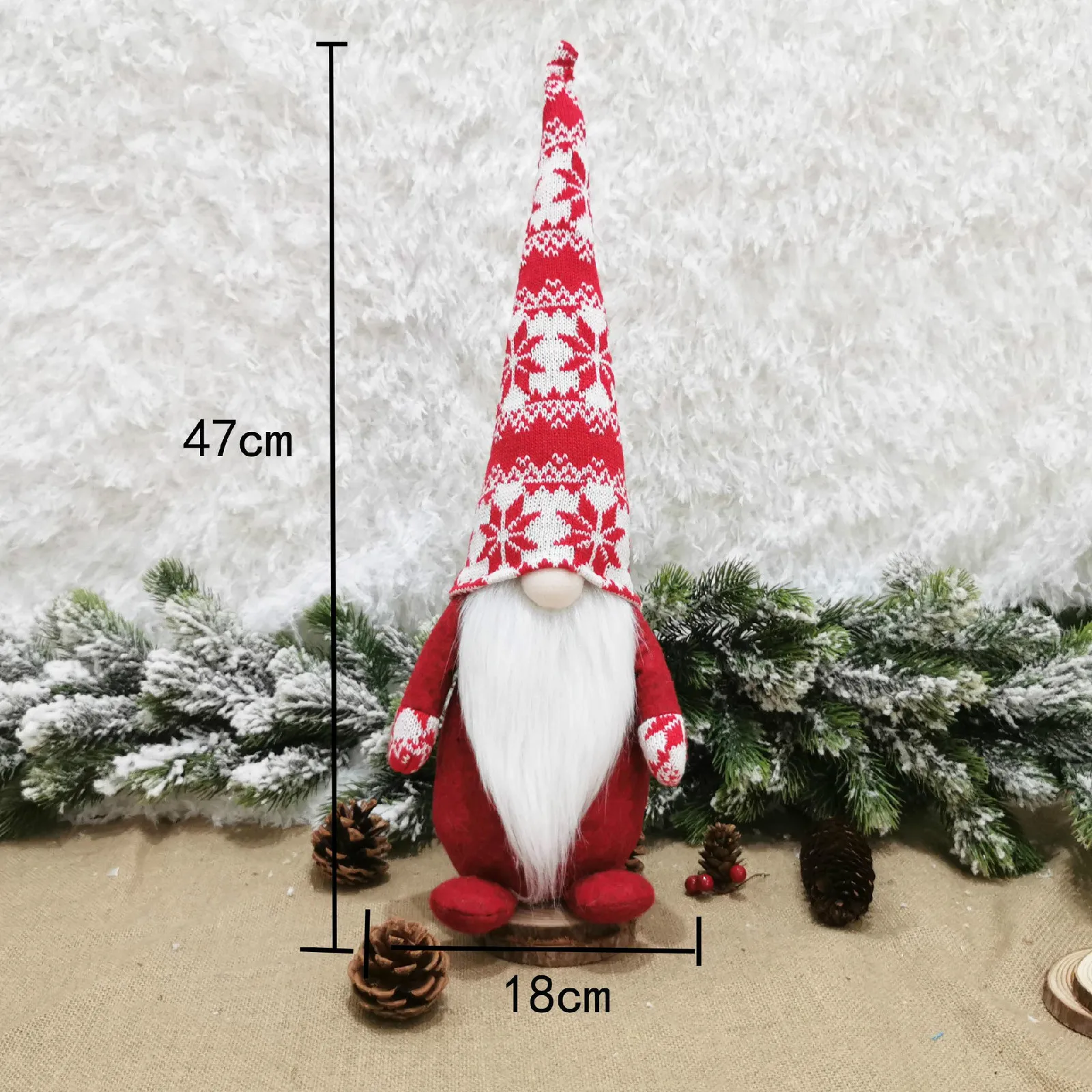 

Christmas decoration forest old man earth God tied beard no face doll child doll