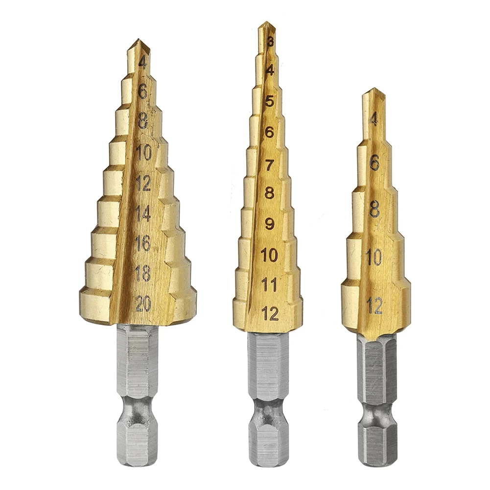 

10pcs Step Drill Bit Set High Speed 1/4 Inch Hex Shank Professional Hard Wear Resistance Countersink With Center Punch Industry