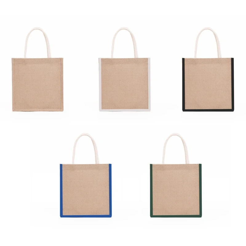

Женская сумка из джута, большая многоразовая сумка для продуктов с ручками, сумка для покупок, пляжная сумка
