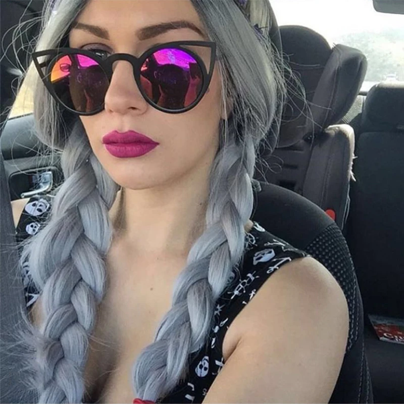 Красивые сексуальные солнцезащитные очки кошачий глаз Женские Ретро зеркальные