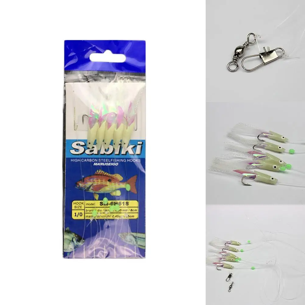 

Bamboo hook fish hook Luminous fish hook sea fishing purpose drilling dual fishing freshwater fishing fishing gear bait rig