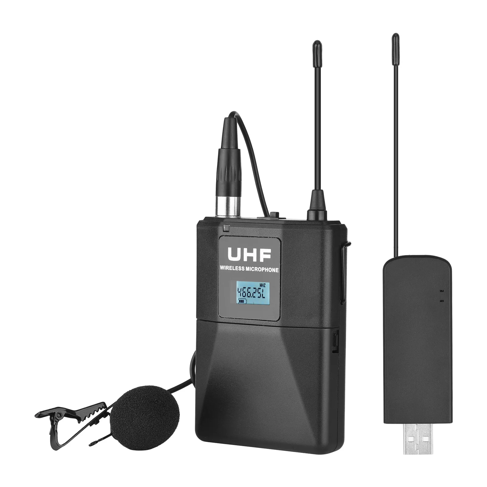 Беспроводной микрофон Andoer UHF Lavalier с отворотом и зажимом 1 трансмиттером usb