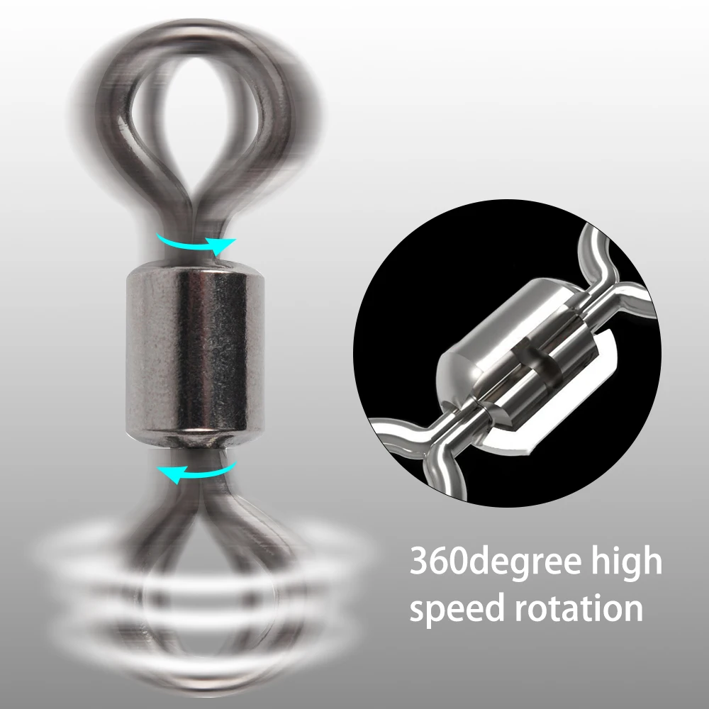 Dr.Fish Лот 200 рыболовный Вертлюг для морской рыбалки большой размер твердое кольцо