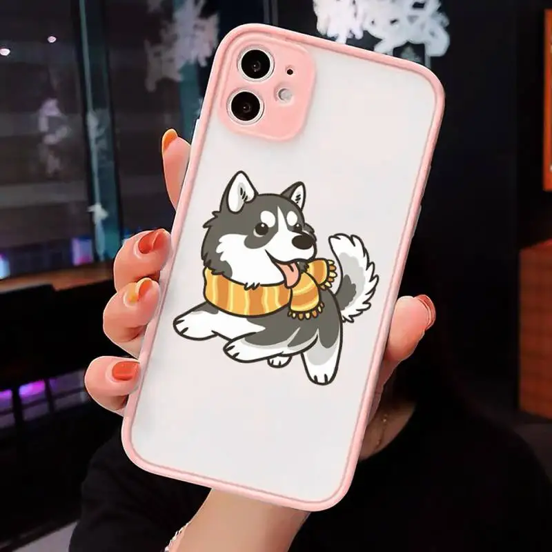 

Animal Wolf Husky Dog Puppy Phone Case Matte Transparent For iPhone 12 Mini 11 Pro XR XS Max 7 8 Plus