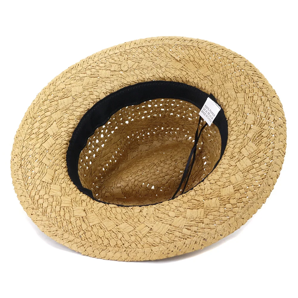 

ZLD Sun protection hand-woven jazz hats men Western cowboy hat Straw hat Wide brim hat Unisex cap Straw hollow hat for women Cap
