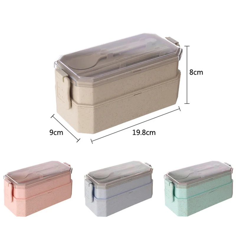1 шт. микроволновый Ланч бокс из пшеничной соломы 3 слоя столовая посуда контейнер