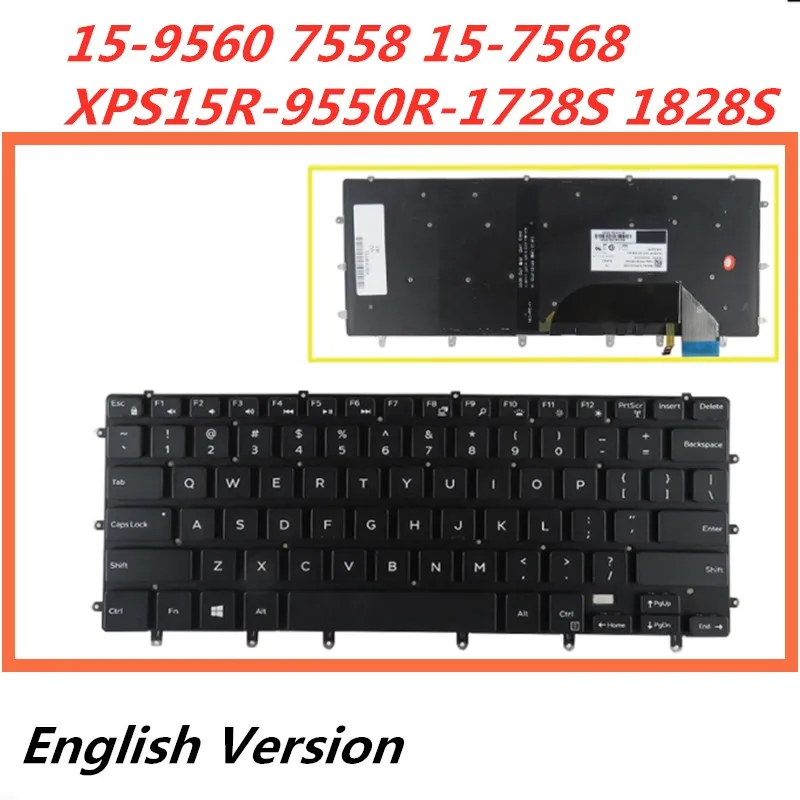 Клавиатура на английском языке для ноутбука Dell 15-9560 7558 15-7568 XPS 15R-9550R-1728S 1828S сменная