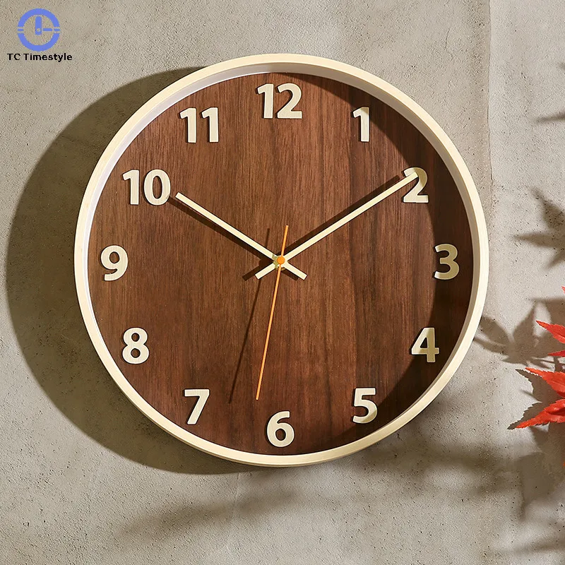 Настенные часы из Нордического дерева кварцевые для дома ультратихие гостиной