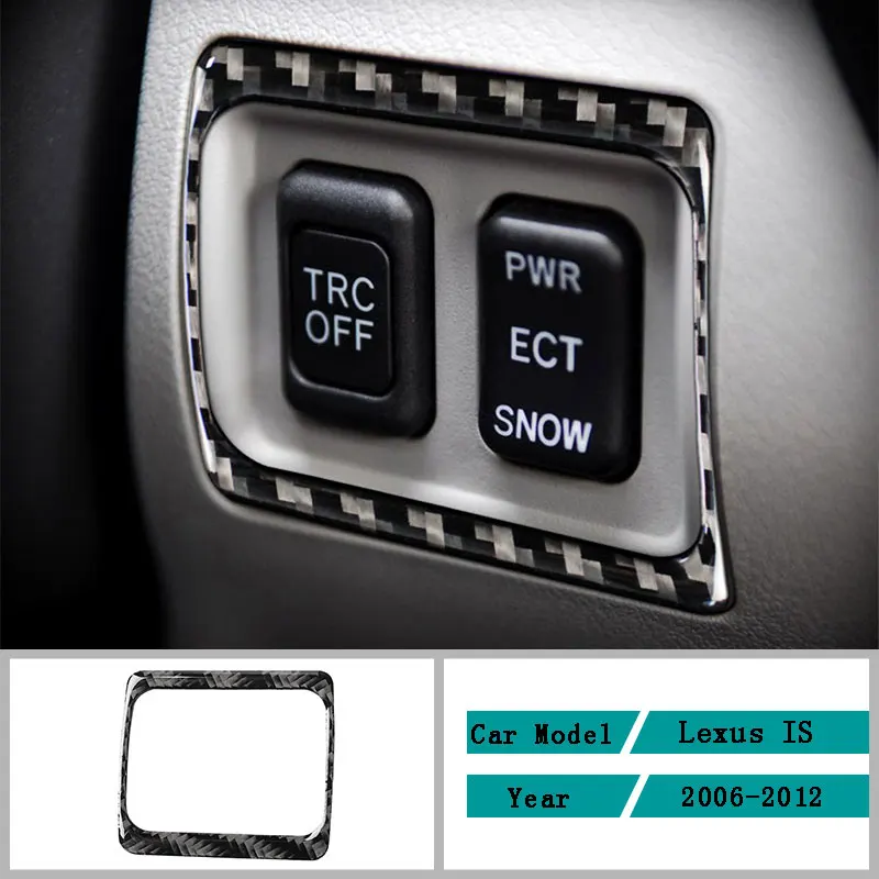 

Carbon Fiber Car Accessories Interior TRC Button Protective Decoration Modification Cover Trim Stickers For Lexus IS 2006-2012