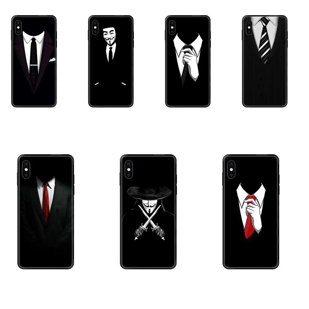 Темный костюм Mystery Man черный для Samsung Galaxy S5 S6 S7 S8 S9 S10 S10e S20 edge Lite Plus ультра ТПУ