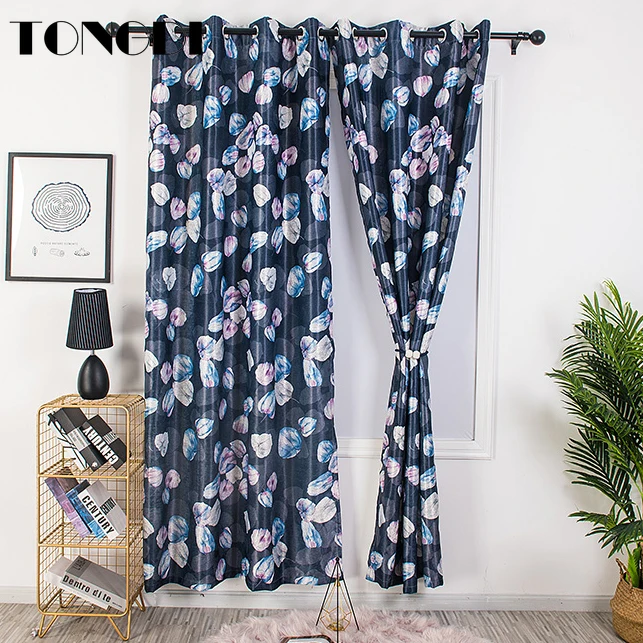 Светонепроницаемые шторы TONGDI элегантные цветные фланелевые с цветочным принтом