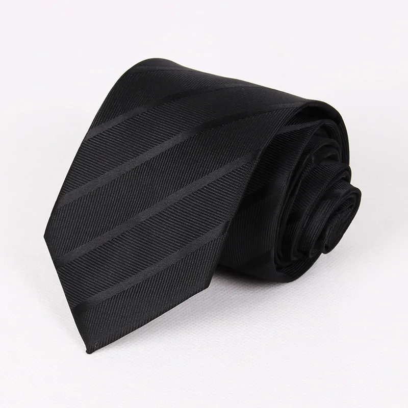 

7.5CM Classic Business Neck Ties for Men Polyester Black Necktie Suits Skinny Long Tie Men Necktie Gravatas