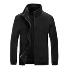 Мужская Флисовая куртка на молнии, однотонная теплая куртка с воротником-стойкой и длинным рукавом, верхняя одежда для холодной погоды, 2021