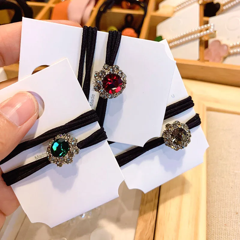 1 шт. Корейские чешские Стразы резинка для хвоста резинки волос девочек простой