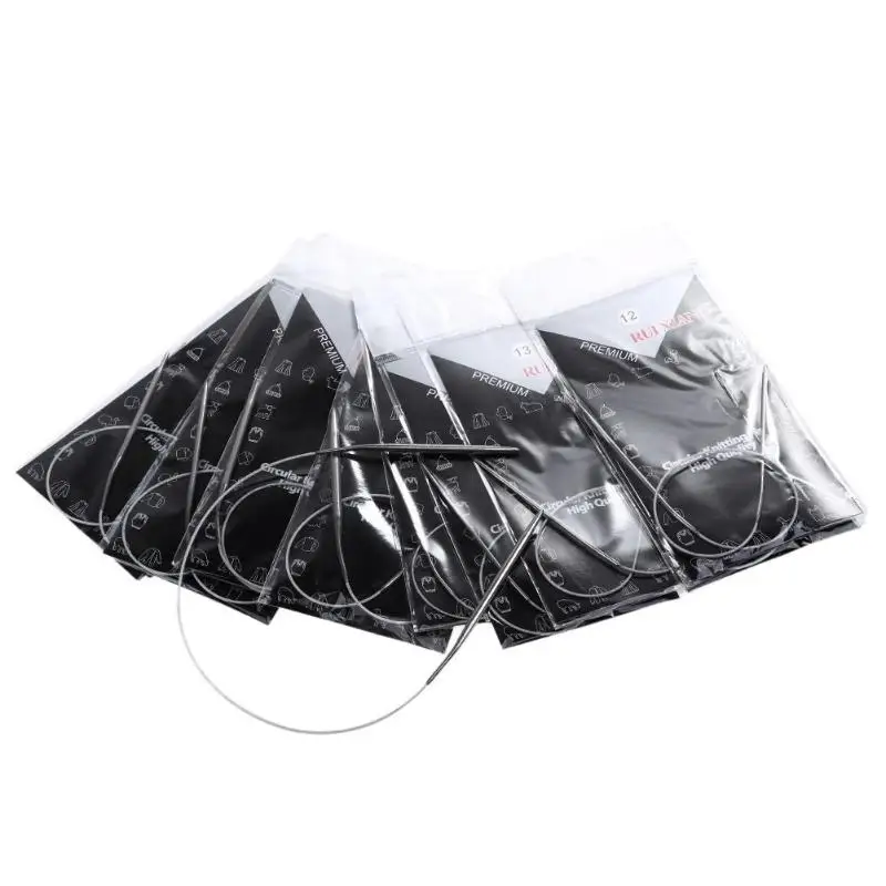 Спицы вязальные круговые из нержавеющей стали 11 шт./компл. 43/65/80 см | Дом и сад