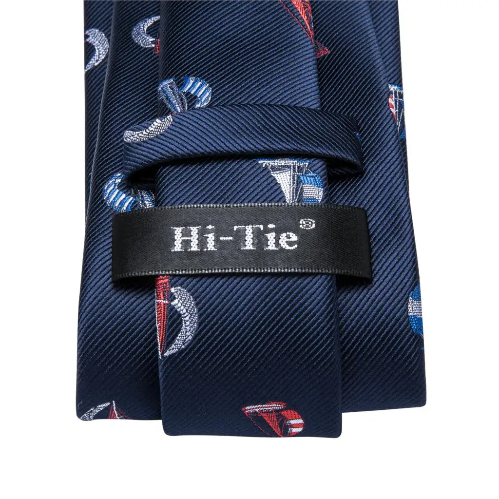 Галстук Hi-Tie Синий для мужчин новинка галстук с рисунком лодки дизайнерский