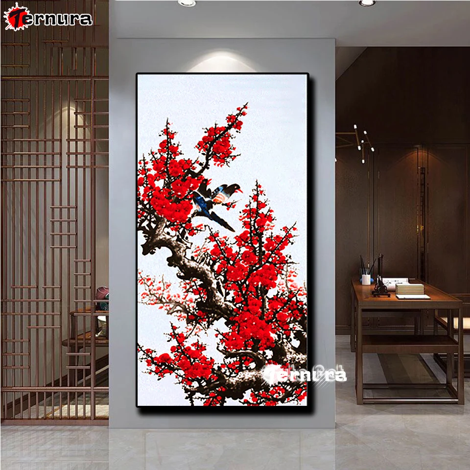 

5D DIY Diamond Painting “Plum Blossom Magpie” Home Decor Embroidery Flower Mosaic Picture Handcraft Kit Chinese Style Large Size
