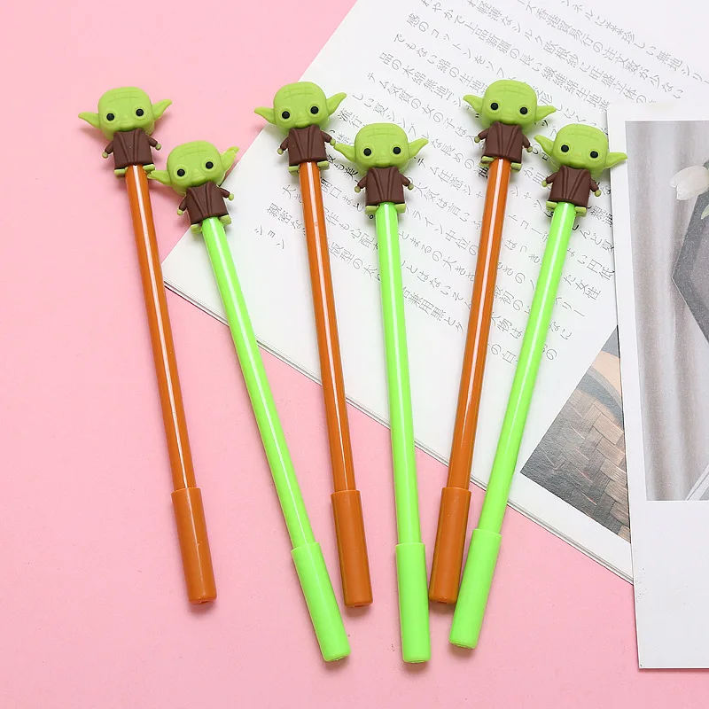 1 Pcs Cartoon Master Yoda Cute Pen Alien Theme cosplay prop Cartoon 2 Color Ballpoint Pen / Gel Pen Kawaii School Writing Gifts
