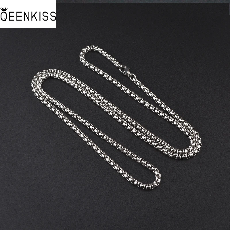 

QEENKISS NC8127 Fine Jewelry Wholesale Fashion Woman Man Birthday Wedding Gift Long 70cm Chain Hiphop Titanium Steel Necklace