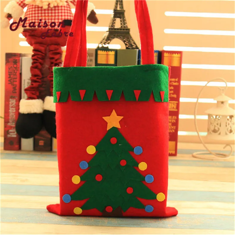 1pc Christmas Santa Claus Snowman Gift Bag Kids Candy Bags Fabric Packaging Party Wedding Handbag for Favor | Багаж и сумки