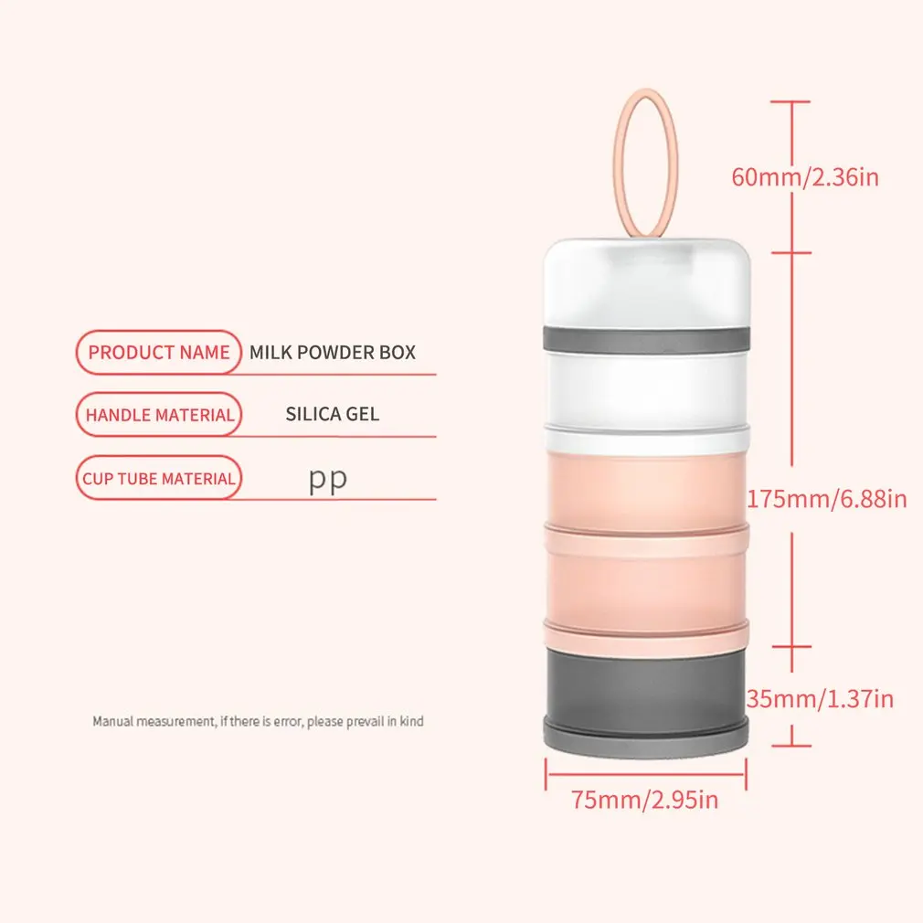

1pcs new 4 Layer Detachable Baby Food Storage Box 480ml Essential Cereal Milk Powder Boxes Portable Toddle Kids Milk Container