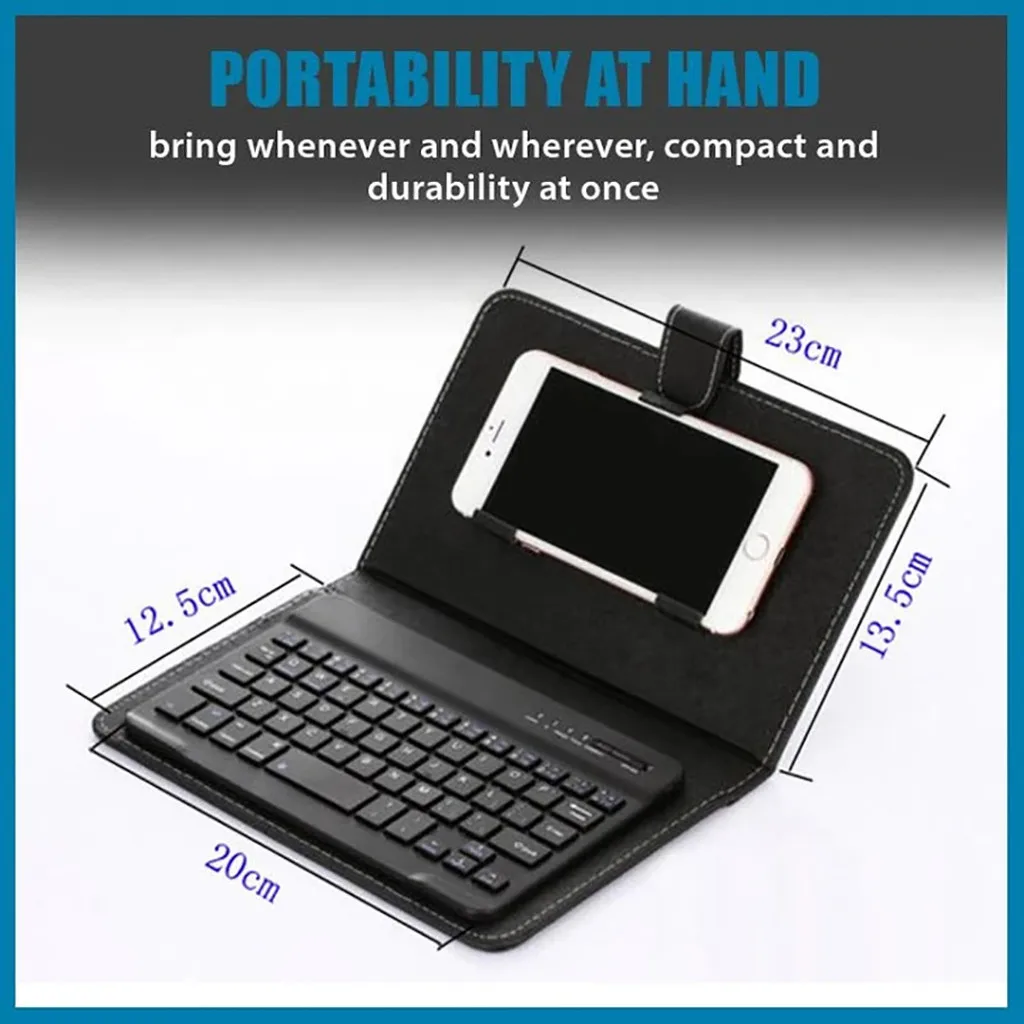 

Wireless Bluetooth Keyboard + Leather Stand Case Filio Cover for iOS Android Multi-Device Bluetooth Wireless Keyboard