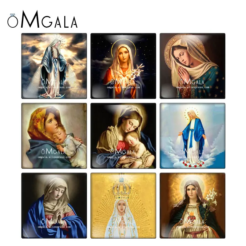 

Our Lady Virgin Mary And Jesus Art Patterns 10pcs Mixed 12mm/20mm/25mm/30mm photo glass cabochon demo flat back Making findings