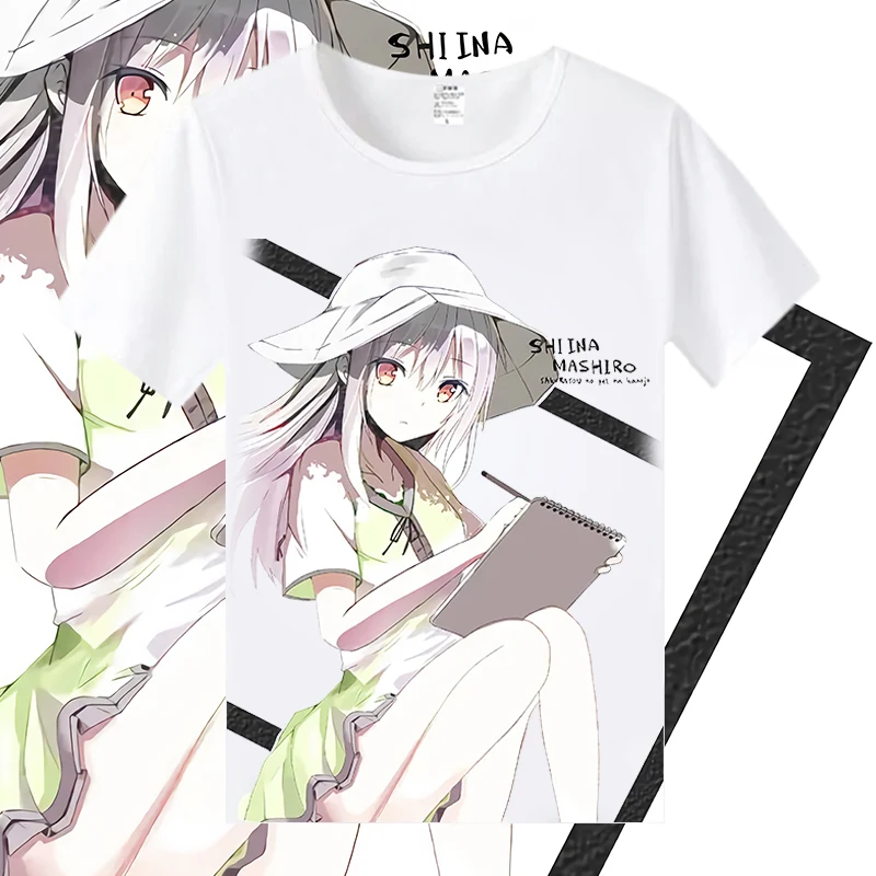 Фото Женская футболка с коротким рукавом и аниме принтом S-XL