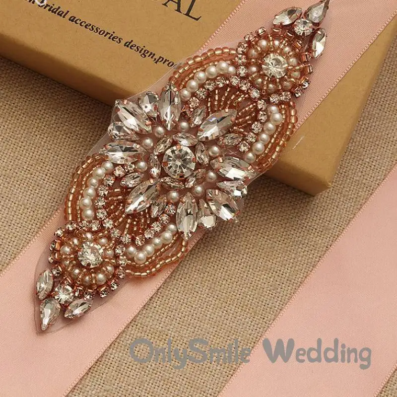 Пояс ручной работы со стразами Кристаллы для свадебного платья невесты съемный с