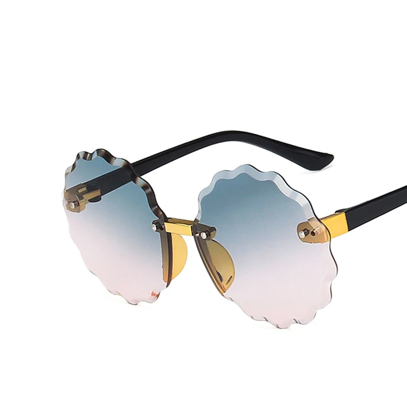 

Child Cute Round Rimless Frame Sunglasses Children Kids Gray Pink Blue Lens Boys Girls UV400 Protection Eyewear 2022