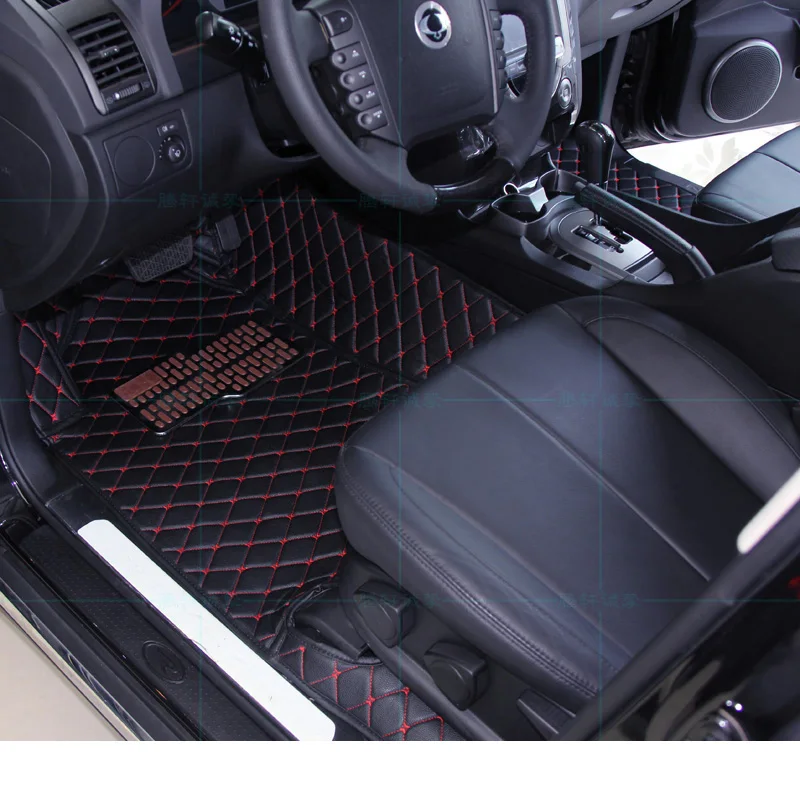 Lsrtw2017 кожаные автомобильные коврики для ssangyong rexton w 2012 2013 аксессуары для интерьера ковер