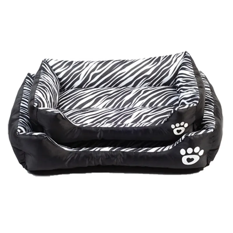 

Zebra Leopard Print Dog Beds Soft Cotton Washable Square Shape House for Cat Big Size Mat Sleeping Cushion Pets Dogs Accessories