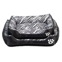 zebra leopard print dog beds soft cotton washable square shape house for cat big size mat sleeping cushion pets dogs accessories