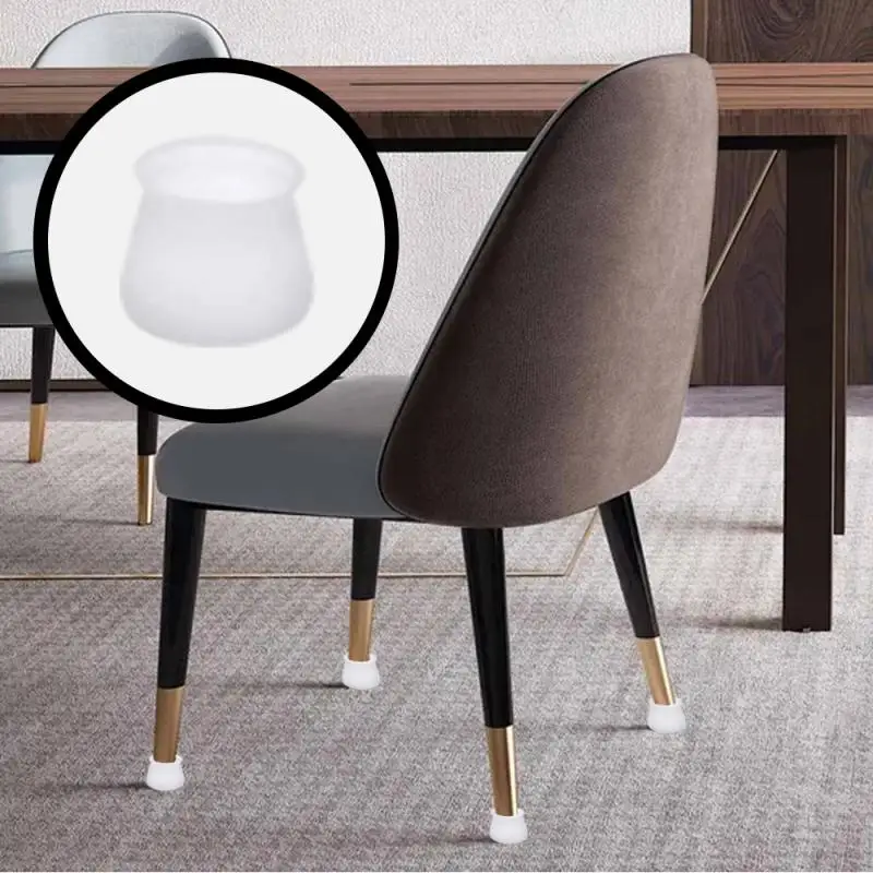 

4Pcs Non-Slip Round Home Chair Leg Foot Protect Felt Pad Furniture Table Sofa Base Cap Chair Leg Cover Floor Protective Cover