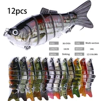612pcsminnow fishing lures luya 16g1827g 1013 5cm multi section baits 3d fish swimbait artificial spinning tackle gears