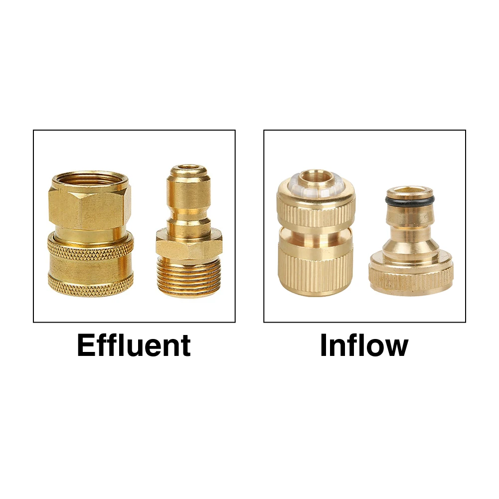 

2pcs Water Cleaning Machine High Pressure Copper Replacement Quick Connector Set Tool Fitting Accessories Washer Adapter Coupler