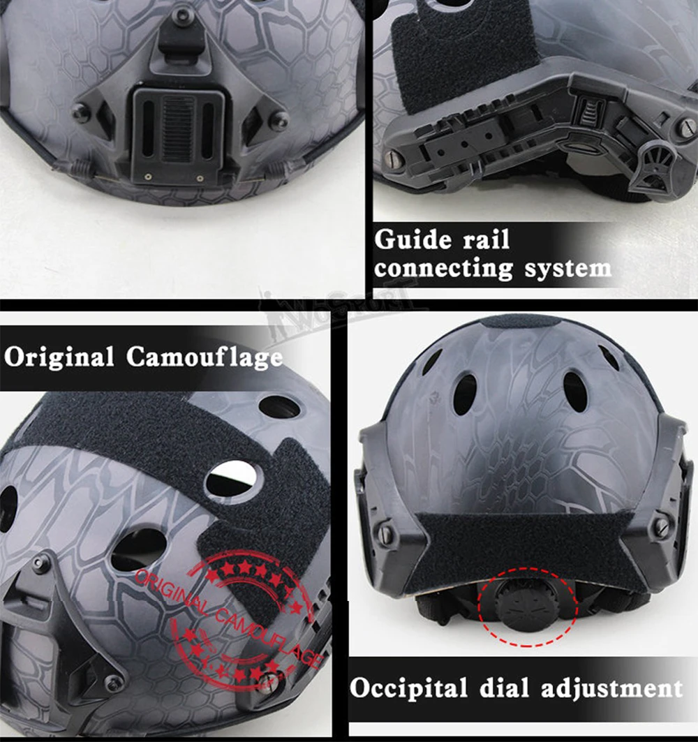 Страйкбол MH/PJ камуфляж ABS спорт OutdoorTactical Быстрый Шлем с NVG крепление направляющей встроенный циферблат внутренний комплект размер L