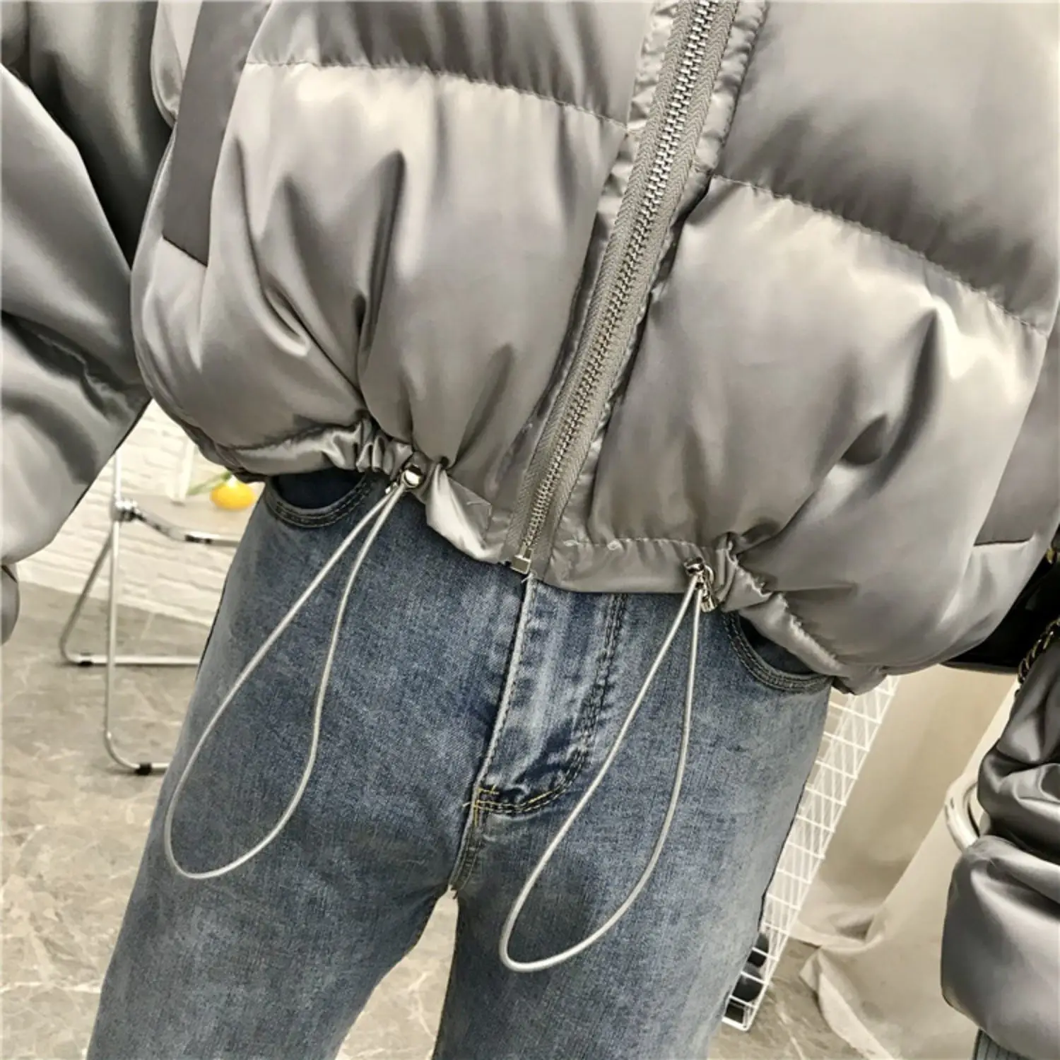 2021 New Short Women Jacket  Loose Stand-up Collar Padded Winter Jacket Female Oversize Parka Coat Warm Thick Cotton Coat