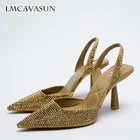 Сандалии LMCAVASUN женские, мягкие босоножки на платформе, с острым носком, удобные туфли на среднем каблуке, 2021