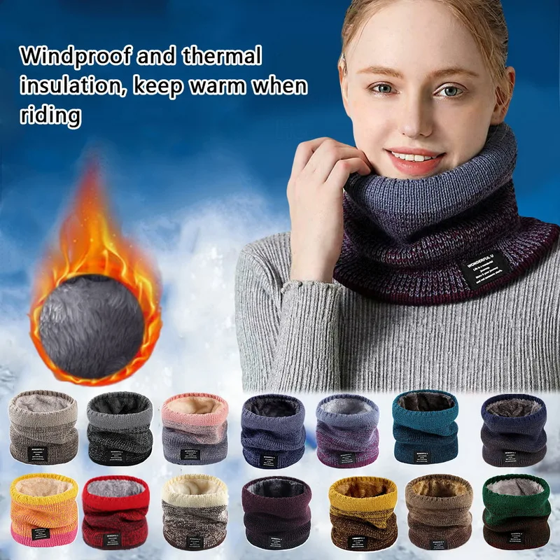 

Unisex Knitted Neck Warmer Winter Hiking Scarf Women Men Bandana Camp Cycling Face Cover Fleece Headband Ski Scarves Shawl Mask