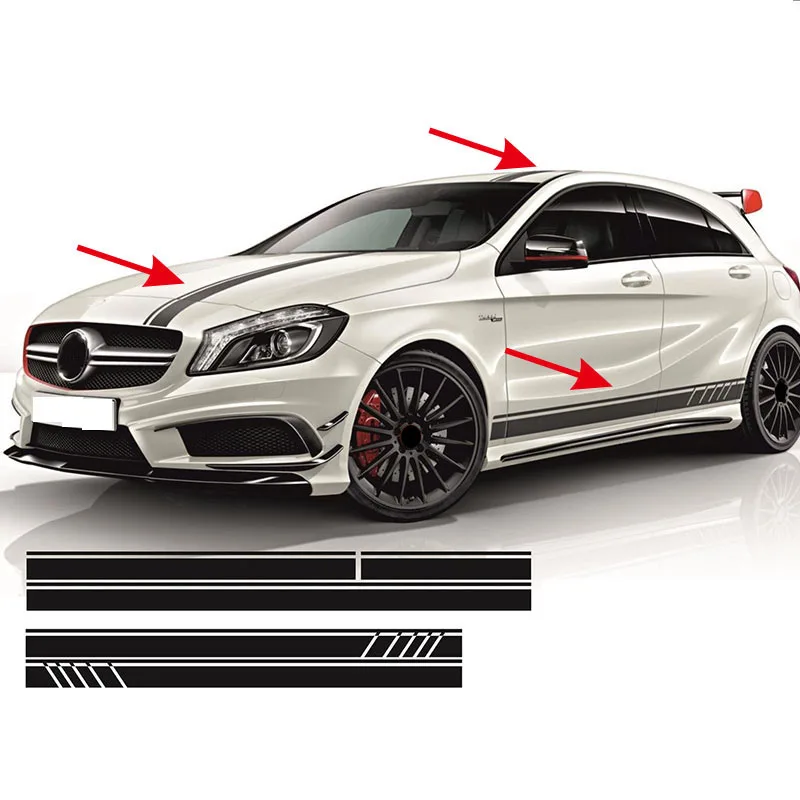 

5pcs for AMG EDITION 1 FULL SET STRIPES DECALS SIDES ETC- MERCEDES A45 ACLASS W176 #0131