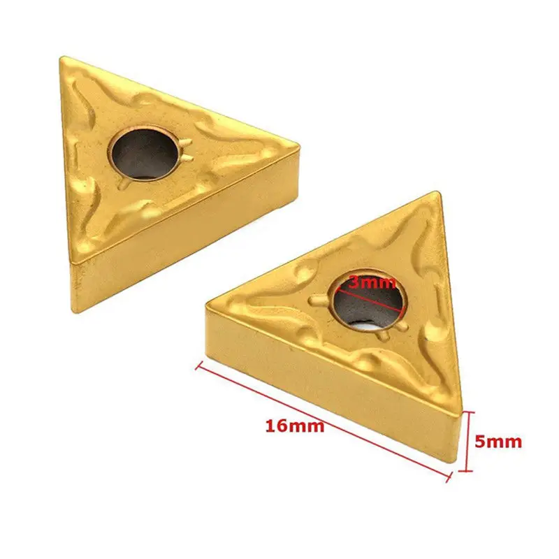 

10pcs/Box Golden Lathe Carbide Triangular Tips Inserts Cutting Tools TNMG 160404 Industrial Metal Processing Lathe Blade